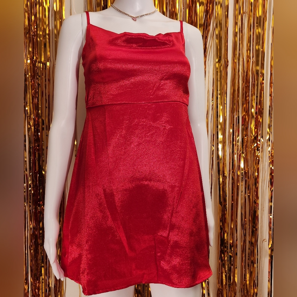 Wild Fable Extra Small Red Satin Slip Dress